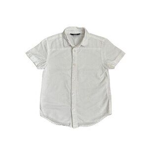 PRIMARK Kids White Short Sleeve Button Down Collar Shirt Size 4-5 Years Cotton C